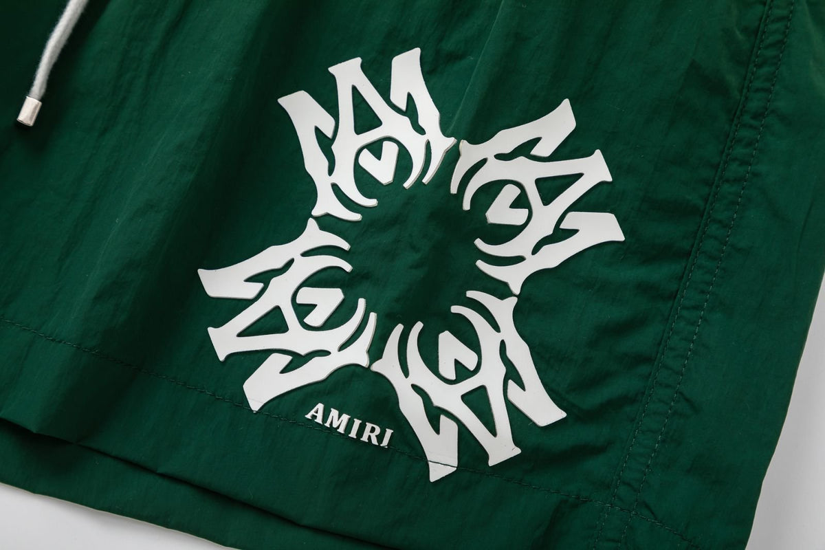 AMIRI Straight-Leg Mid-Length Logo-Print Swim Shorts